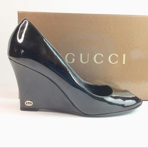 Gucci Sand Pelle’s Cuoio Wedge Black Sz 7